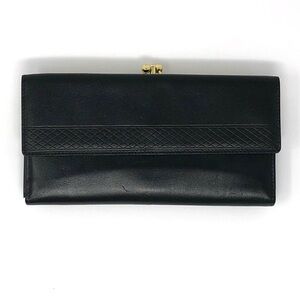 Renwick vintage black steer hide leather wallet / clutch - Made in Canada